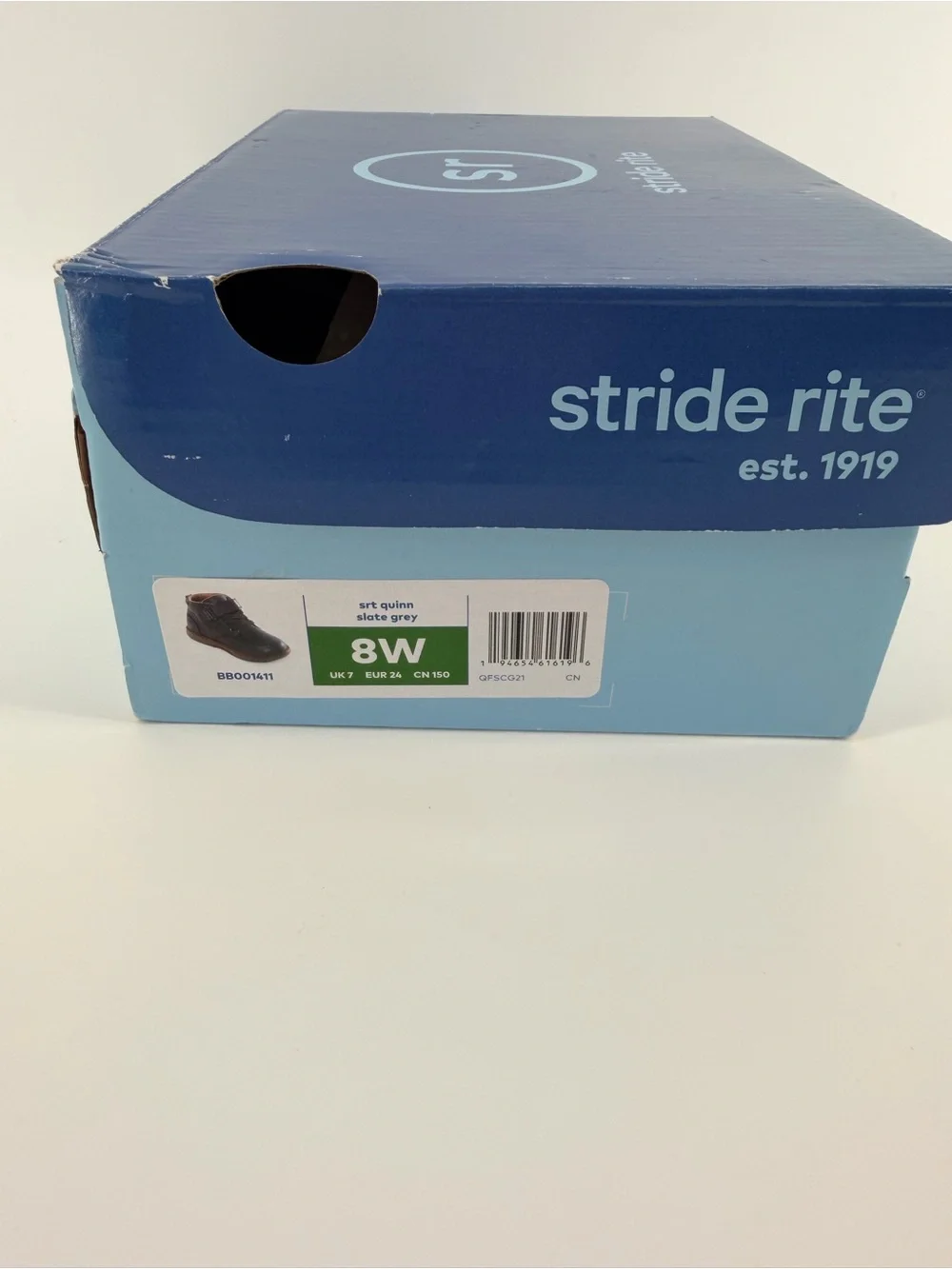 NIB Stride Rite Toddler Quinn Boots in Slate Grey leather